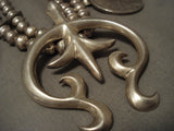 Huge 163 Gram Vintage Navajo Native American Jewelry Silver Coin Squash Blossom Necklace-Nativo Arts