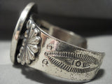 Huge 1922 Coin Vintage Navajo Native American Jewelry Silver Bracelet Old Vtg Antique Jewelry-Nativo Arts