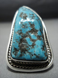 Huge 25 Grams!! Vintage Native American Jewelry Navajo Turquoise Sterling Silver Ring-Nativo Arts