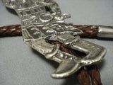 Huge 5 Inch Native American Jewelry Navajo Sterling Silver Kachina Dancer Native American Jewelry Navajo Bolo Tie-Nativo Arts