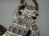 Huge 5 Inch Native American Jewelry Navajo Sterling Silver Kachina Dancer Native American Jewelry Navajo Bolo Tie-Nativo Arts
