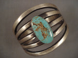 Huge 5 Shank Chee Family Wide Navajo Royston Turquoise Native American Jewelry Silver Bracelet-Nativo Arts
