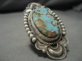 Huge!! #8 Turquoise Vintage Native American Navajo Sterling Silver Rick Martinez Ring-Nativo Arts