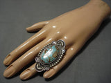 Huge!! #8 Turquoise Vintage Native American Navajo Sterling Silver Rick Martinez Ring-Nativo Arts