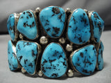 Huge And Chunky!! Vintage Native American Navajo Sterling Silver Bracelet Old-Nativo Arts