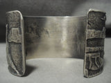 Huge And Heavy Domed Turquoise Navajo Monument Valley Native American Jewelry Silver Bracelet-Nativo Arts