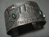 Huge And Heavy Domed Turquoise Navajo Monument Valley Native American Jewelry Silver Bracelet-Nativo Arts