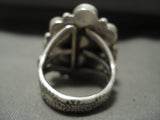 Huge And Important Vintage Navajo Verdy Jake Old Morenci Turquoise Native American Jewelry Silver Ring-Nativo Arts