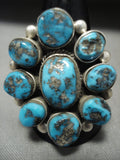 Huge And Important Vintage Navajo Verdy Jake Old Morenci Turquoise Native American Jewelry Silver Ring-Nativo Arts