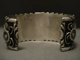 Huge And Wide Old Navajo Turquoise Native American Jewelry Silver Bracelet-Nativo Arts