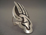 Huge Badger Paw Navajo Navajo Native American Jewelry Silver Ring-Nativo Arts