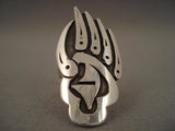 Huge Badger Paw Navajo Navajo Native American Jewelry Silver Ring-Nativo Arts