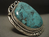 Huge Big Gigantic Vintage Navajo Spider Turquoise Native American Jewelry Silver Ring-Nativo Arts