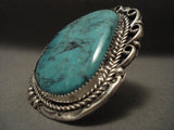 Huge Big Gigantic Vintage Navajo Spider Turquoise Native American Jewelry Silver Ring-Nativo Arts