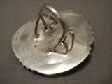 Huge Big Gigantic Vintage Navajo Spider Turquoise Native American Jewelry Silver Ring-Nativo Arts