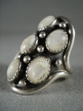 Huge Big Vintage Navajo 'Domed Pearl' Native American Jewelry Silver Ring-Nativo Arts