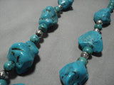 Huge Chunky Turquoise Vintage Navajo Native American Necklace Old-Nativo Arts