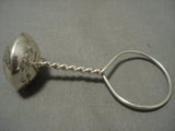 Huge Completely Hand Wrought Solid Sterling Native American Jewelry Silver Baby Rattle-Nativo Arts