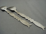 Huge Completely Handmade Vintage Navajo Sterling Native American Jewelry Silver Forks Set-105 Grams-Nativo Arts