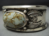 Huge Domed Green Turquoise Vintage Native American Jewelry Navajo Sterling Silver Bracelet Old-Nativo Arts