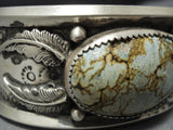 Huge Domed Green Turquoise Vintage Native American Jewelry Navajo Sterling Silver Bracelet Old-Nativo Arts