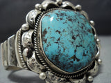 Huge Dynamic Vintage Native American Jewelry Navajo Turquoise Sterling Silver Bracelet Old Cuff-Nativo Arts