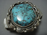 Huge Dynamic Vintage Native American Jewelry Navajo Turquoise Sterling Silver Bracelet Old Cuff-Nativo Arts
