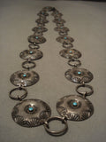 Huge Earlier 1900's Vintage Navajo Turquoise Native American Jewelry Silver Necklace-Nativo Arts