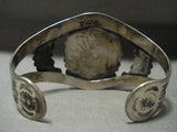 Huge Early 1900's Vintage Navajo 'Earth Blue Turquoise' Native American Jewelry Silver Bracelet-Nativo Arts