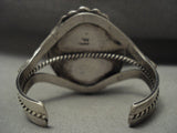 Huge 'Globe Turquoise' Royston Vintage Navajo Native American Jewelry Silver Bracelet Old-Nativo Arts