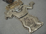 Huge!! Gold Dancing Mudhead Sterling Silver Native American Navajo 14k Gold Necklace-Nativo Arts