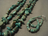 Huge Green Kachina Royston Turquoise Necklaces Earrings Set-Nativo Arts