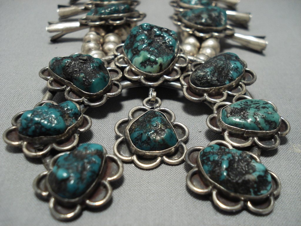 Huge!! Green Turquoise Vintage Native American Jewelry Navajo
