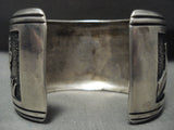 Huge Guaranteed Authentic Vintage Navajo Thomas Singer Wagon Native American Jewelry Silver Bracelet-Nativo Arts