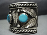 Huge Heavy Vintage Native American Jewelry Navajo Turquoise Sterling Silver Coin Bracelet Cuff-Nativo Arts
