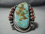 Huge Hem Brown Vintage Navajo Royston Turquoise Sterling Native American Jewelry Silver Ring-Nativo Arts