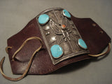 Huge Huge Huge Vintage Navajo 'Eagle' Bisbee Turquoise Native American Jewelry Silver Ketoh Bracelet-Nativo Arts