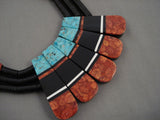 Huge Huge Huge Vintage Santo Domingo Turquoise Spiny Oyster Necklace-Nativo Arts