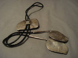 Huge Huge Men's Pearl Turquoise Native American Jewelry Silver Bolo Tie Old-Nativo Arts