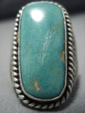 Huge Huge!! Vintage Navajo Green Turquoise Sterling Silver Native American Jewelry Ring-Nativo Arts