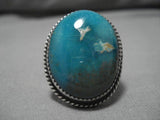 Huge Huge! Vintage Navajo Royston Turquoise Native American Sterling Silver Ring-Nativo Arts