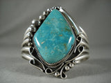 Huge Huge Vintage Navajo Turquoise Native American Jewelry Silver Bracelet-Nativo Arts