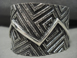 Huge Important Aaron Anderson Tufa Casted Native American Jewelry Silver Bracelet-Nativo Arts