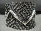Huge Important Aaron Anderson Tufa Casted Native American Jewelry Silver Bracelet-Nativo Arts