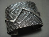Huge Important Aaron Anderson Tufa Casted Native American Jewelry Silver Bracelet-Nativo Arts