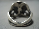 Huge Important Chee Family Vintage Native American Jewelry Navajo Turquoise Sterling Silver Ring Old-Nativo Arts