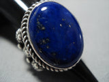 Huge Important Vintage Native American Jewelry Navajo Al Jake Lapis Lazuli Sterling Silver Ring Old-Nativo Arts