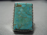 Huge Men's Squared Royston Turquoise Sterling Silver Native American Navajo Ring-Nativo Arts