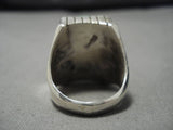 Huge Men's Squared Royston Turquoise Sterling Silver Native American Navajo Ring-Nativo Arts