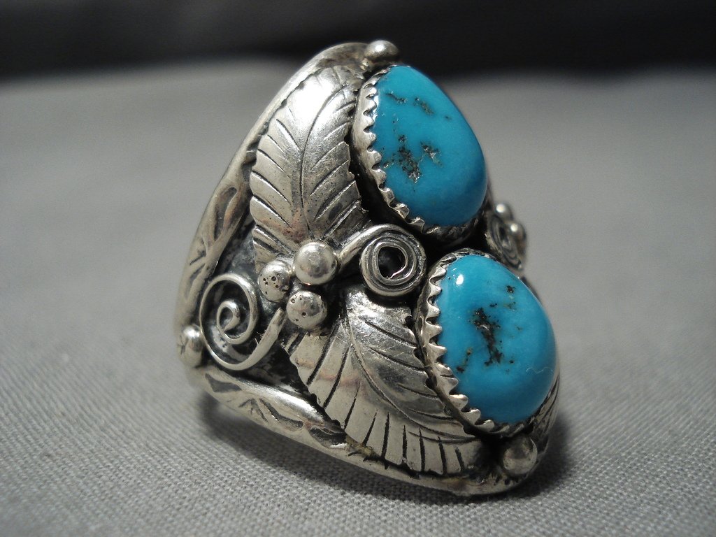 Old Native Rings Huge Men's Vintage Native American Jewelry Navajo Rare Carlin Turquois ...